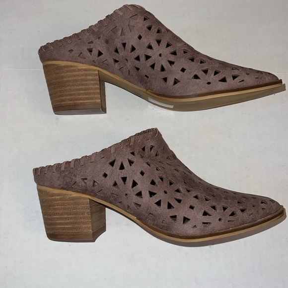 Brand New Never Worn Heeled Mule Shoes Purple Size 7 - Picture 5 of 7